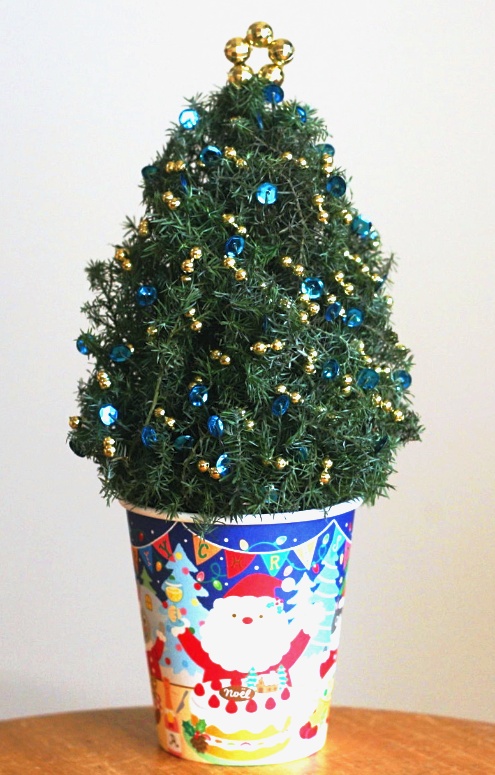 金×青のミニクリスマスツリー（作り方・材料）