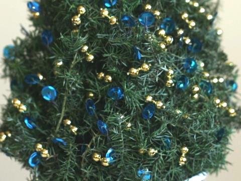 金×青のミニクリスマスツリー
