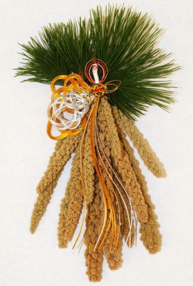 松と粟で作るお正月風飾り（作り方・材料）