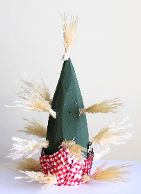 パンパスグラスで作るクリスマスツリー 2種類(作り方・材料)