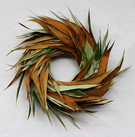 グレヴィリアゴールドのリース：ピンで固定するタイプ　作り方・材料