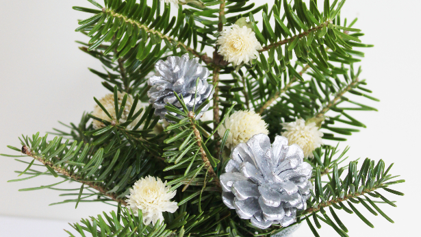 プリンカップにもみの木を立てたミニクリスマスツリー（作り方・材料）
