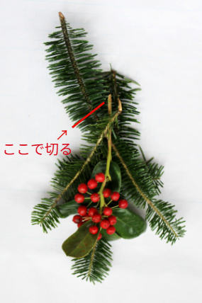 クリスマスミニスワッグ（作り方・材料）