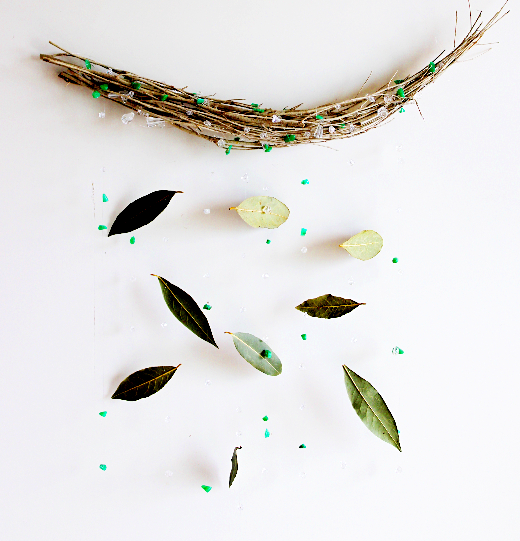 ローリエの涼しそうな壁飾り(作り方・材料)