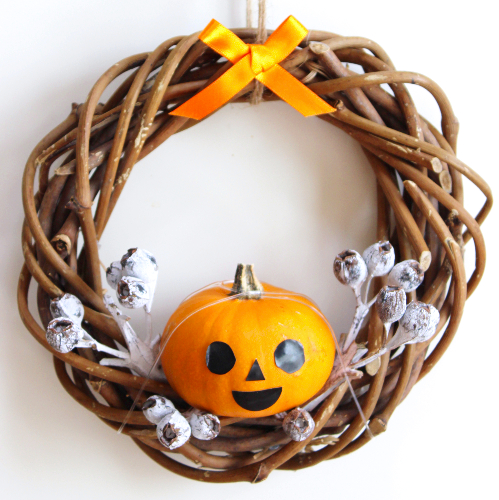 ハロウィンかぼちゃとユーカリのリースの作り方・材料