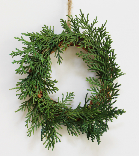 ヒノキとラフィアリボンのミニリースの作り方・材料