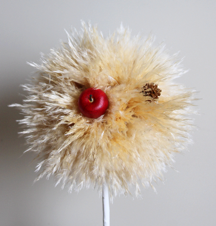 パンパスとリンゴのトピアリ(作り方・材料)